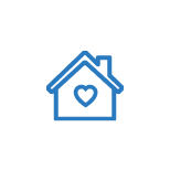 House with heart in the center icon