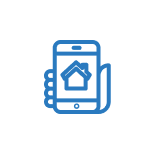 Smart phone with image of a house icon